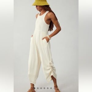 NWT Daily Practice by Anthropologie Horizon Wide Leg Jumpsuit cream size large